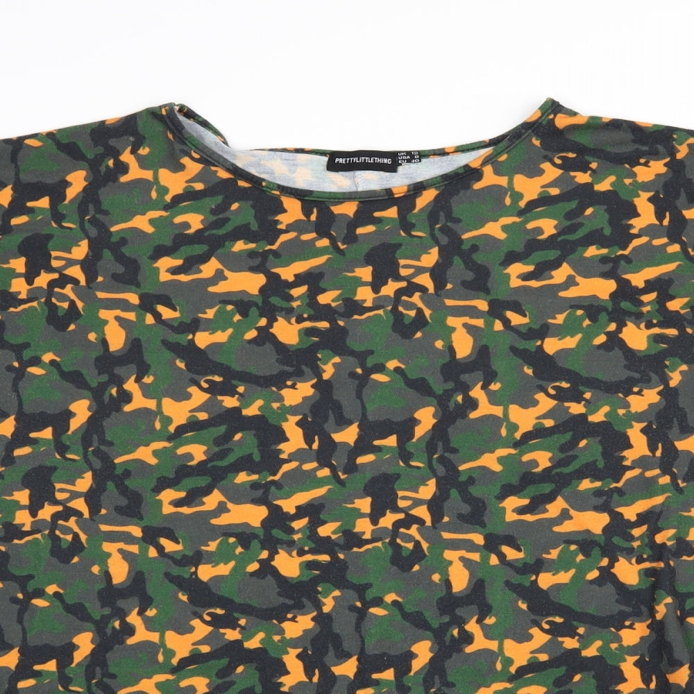 Womens UK Size 12 PRETTYLITTLETHING Green Basic Blouse