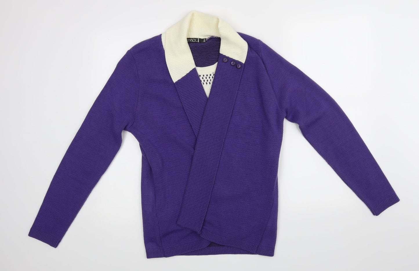 Envy Womens Purple   Cardigan Jumper Size S
