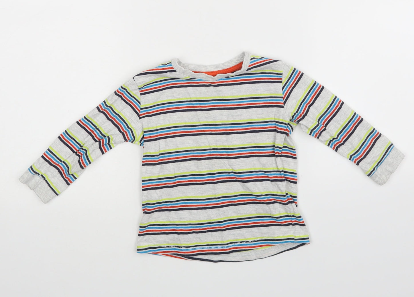 Preworn Baby Grey Striped  Basic T-Shirt Size 18-24 Months