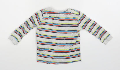 Preworn Baby Grey Striped  Basic T-Shirt Size 18-24 Months