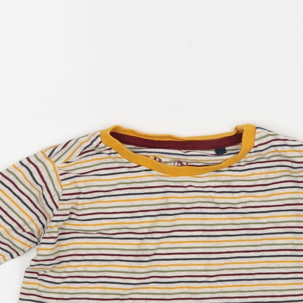 Urban Rascals Baby Beige Striped Rayon Basic T-Shirt Size 9-12 Months