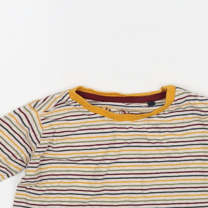 Urban Rascals Baby Beige Striped Rayon Basic T-Shirt Size 9-12 Months