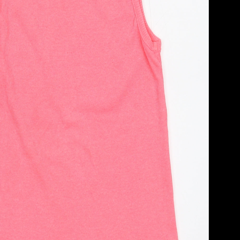 Brand and care label for George girls’ pink basic tank, size 10-11, years