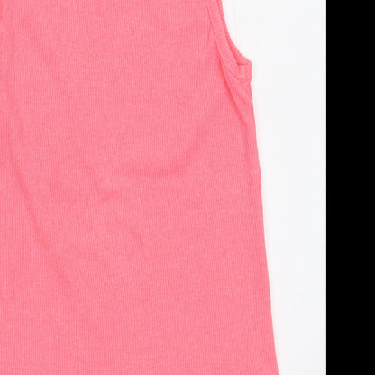 Brand and care label for George girls’ pink basic tank, size 10-11, years