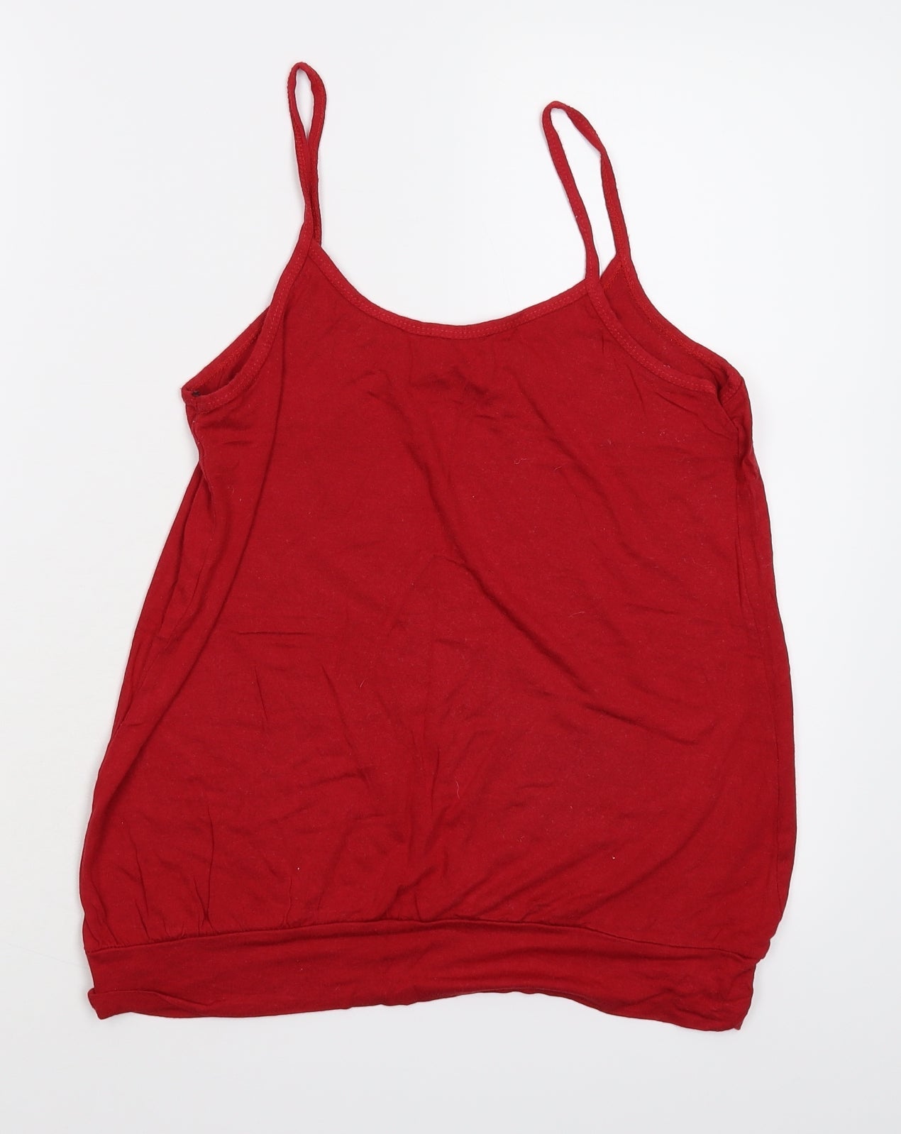Womens UK Size M Preworn Red Basic Tank