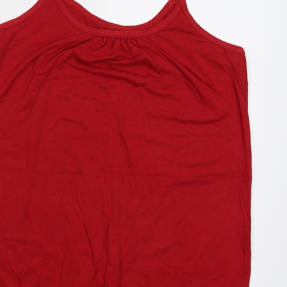 Womens UK Size M Preworn Red Basic Tank