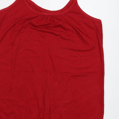 Womens UK Size M Preworn Red Basic Tank