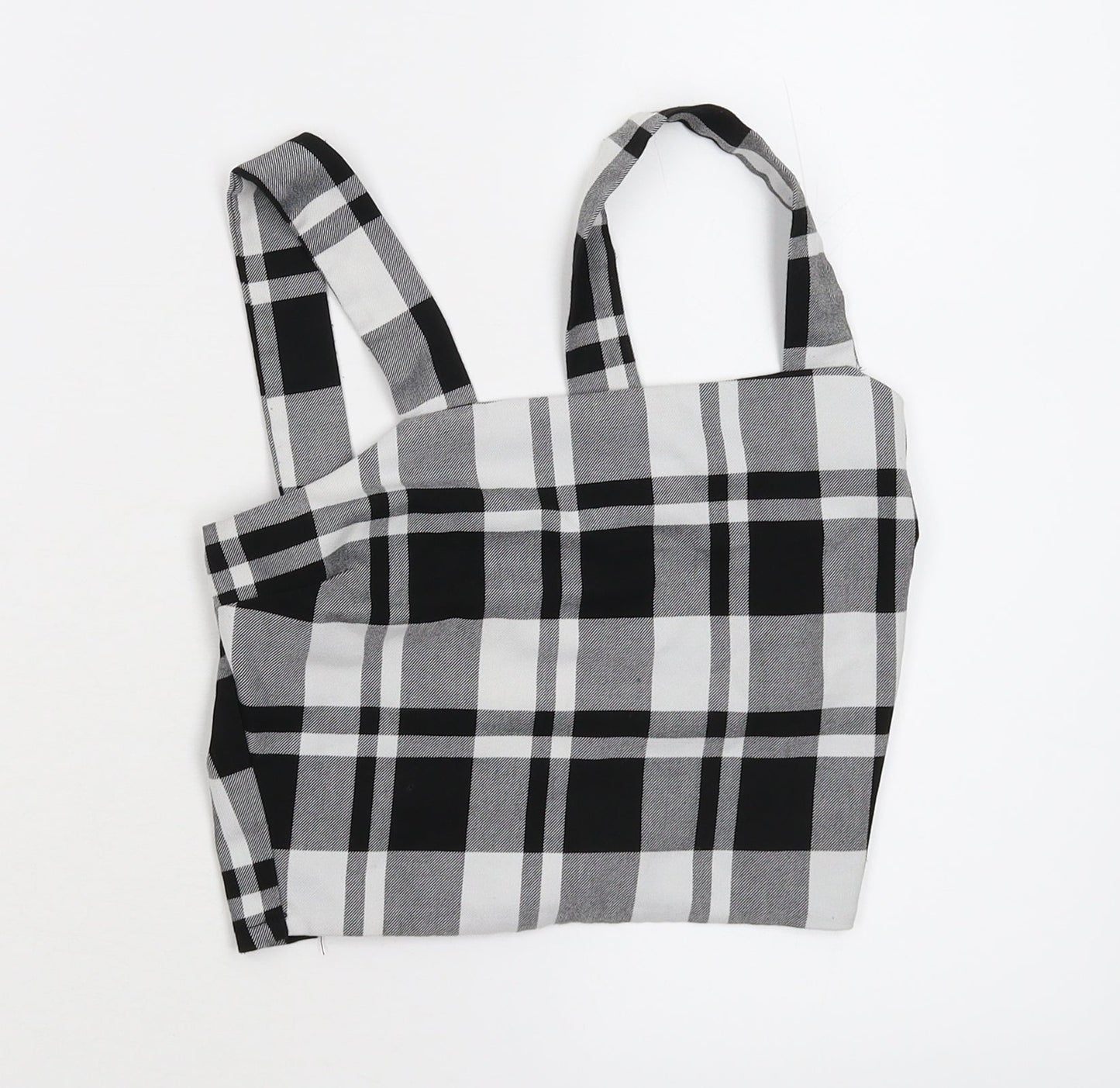 TALLYWELL Womens Black Check  Cropped Tank Size XS