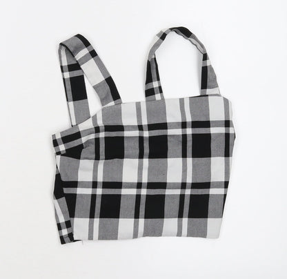 TALLYWELL Womens Black Check  Cropped Tank Size XS