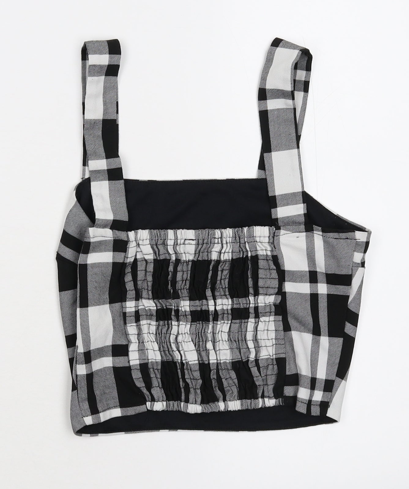 TALLYWELL Womens Black Check  Cropped Tank Size XS