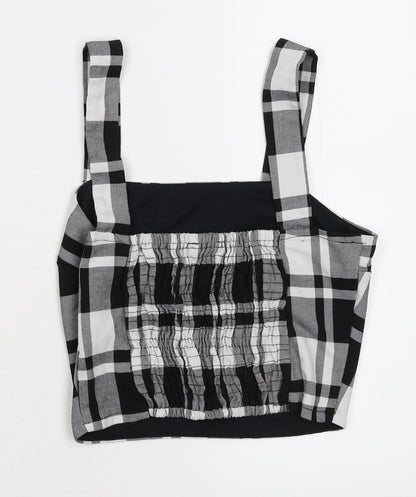 TALLYWELL Womens Black Check  Cropped Tank Size XS