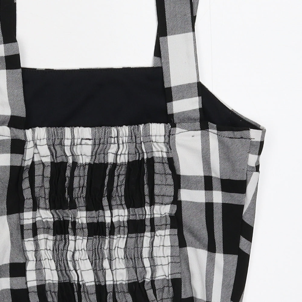 TALLYWELL Womens Black Check  Cropped Tank Size XS