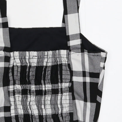 TALLYWELL Womens Black Check  Cropped Tank Size XS