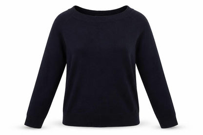 Front view of Papaya women’s blue jumper, size UK 12