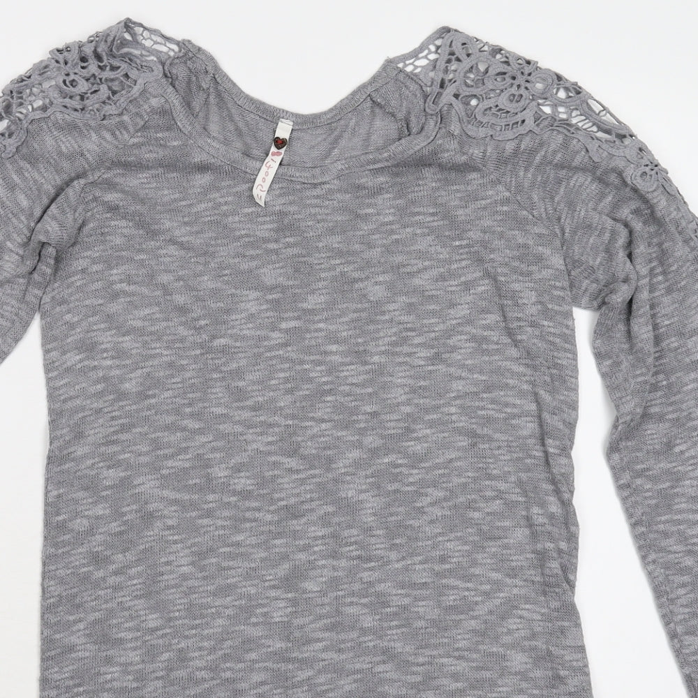 Poof Womens Green   Pullover Jumper Size M