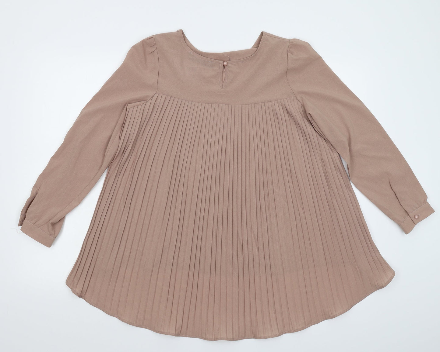 Womens UK Size 12 Zanzea Beige Camisole T-Shirt