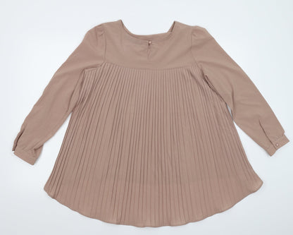 Womens UK Size 12 Zanzea Beige Camisole T-Shirt