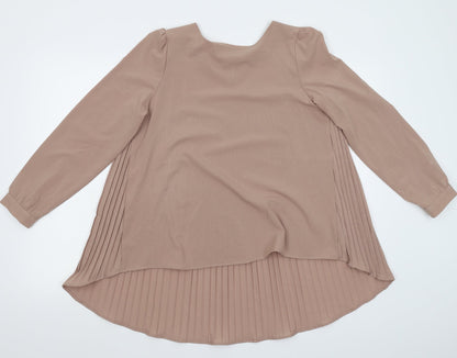Womens UK Size 12 Zanzea Beige Camisole T-Shirt