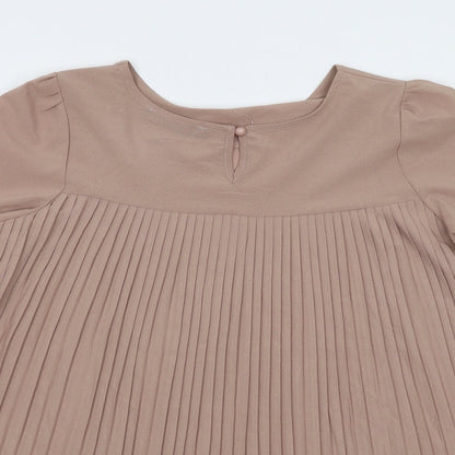 Womens UK Size 12 Zanzea Beige Camisole T-Shirt