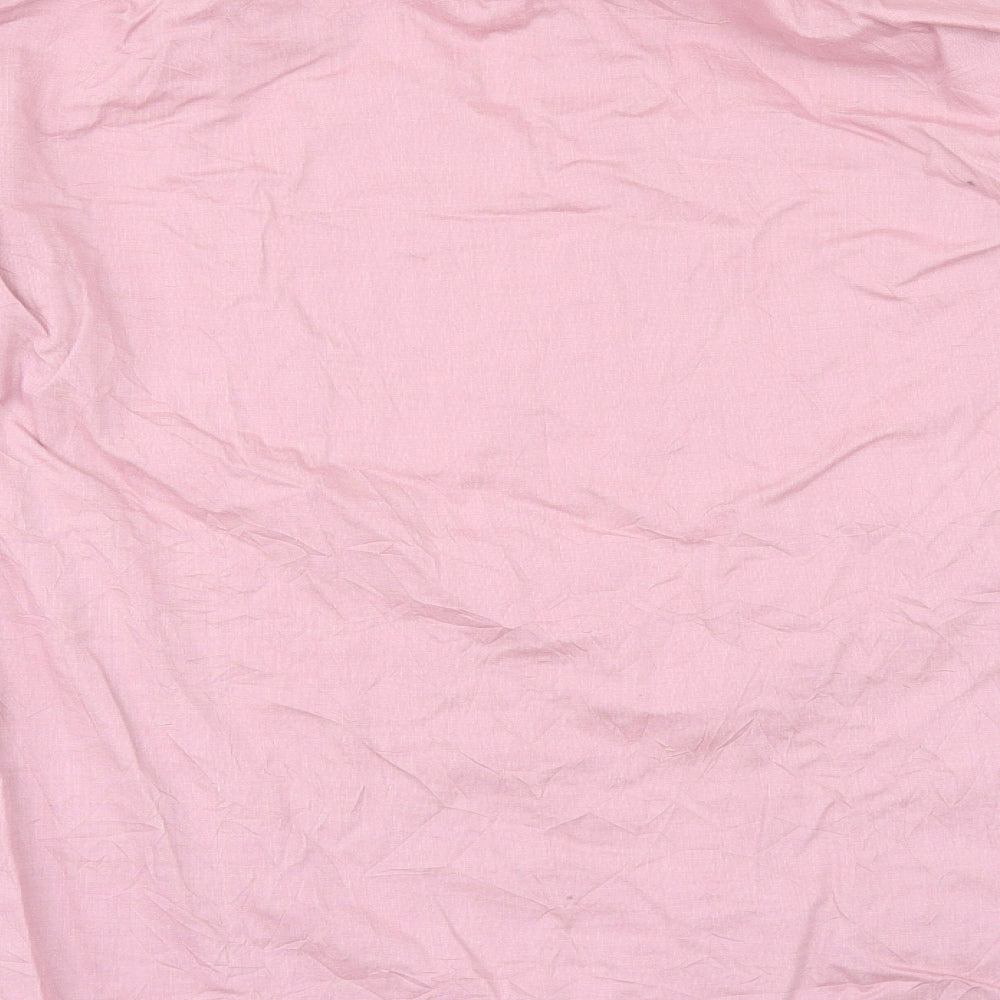 Mens UK Size 17.5 Marks and Spencer Pink  Button-Up Long Sleeve Casual Shirt