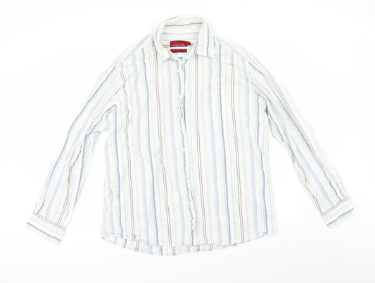 Bar Harbour Mens Multicoloured Striped   Button-Up Size L