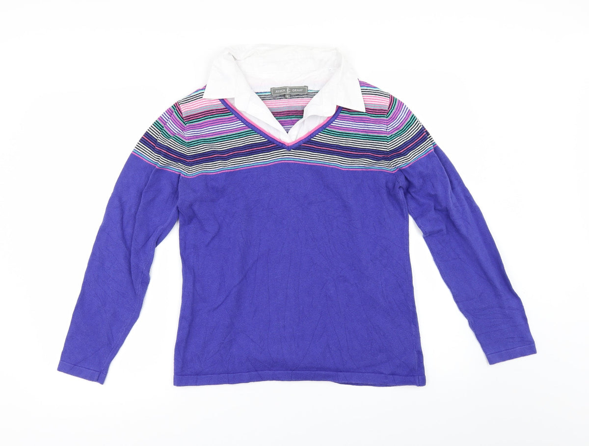 Jessica Graaf Womens Purple   Pullover Jumper Size M