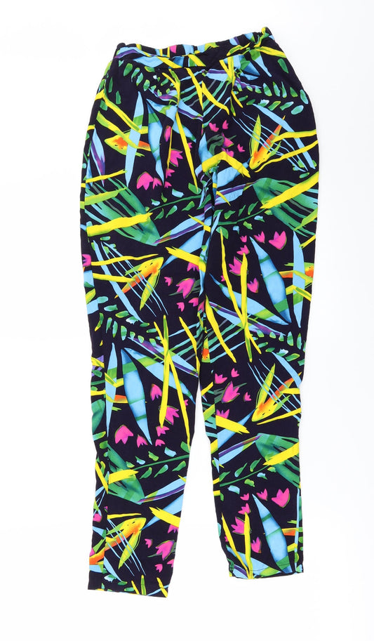 Avon Womens Blue Floral  Trousers  Size 8 L27 in