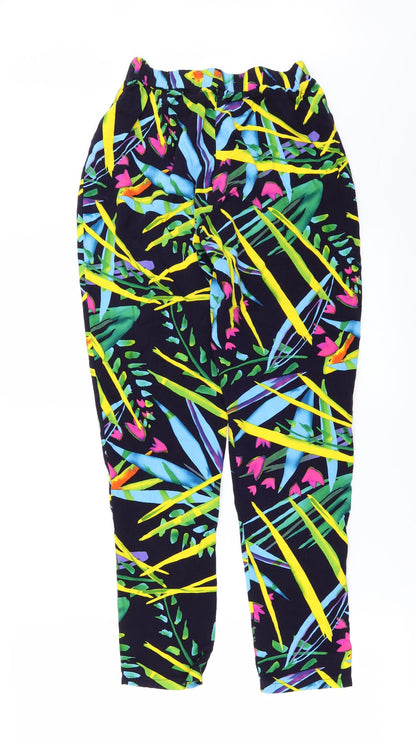 Avon Womens Blue Floral  Trousers  Size 8 L27 in