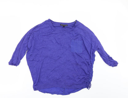 Marks and Spencer Womens Purple   Pullover Jumper Size S  - Gathered Sides