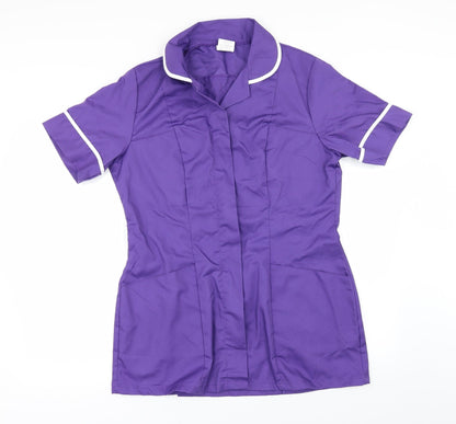 Alexander Del Rossa Womens Purple   Tunic Blouse Size L  - Workwear