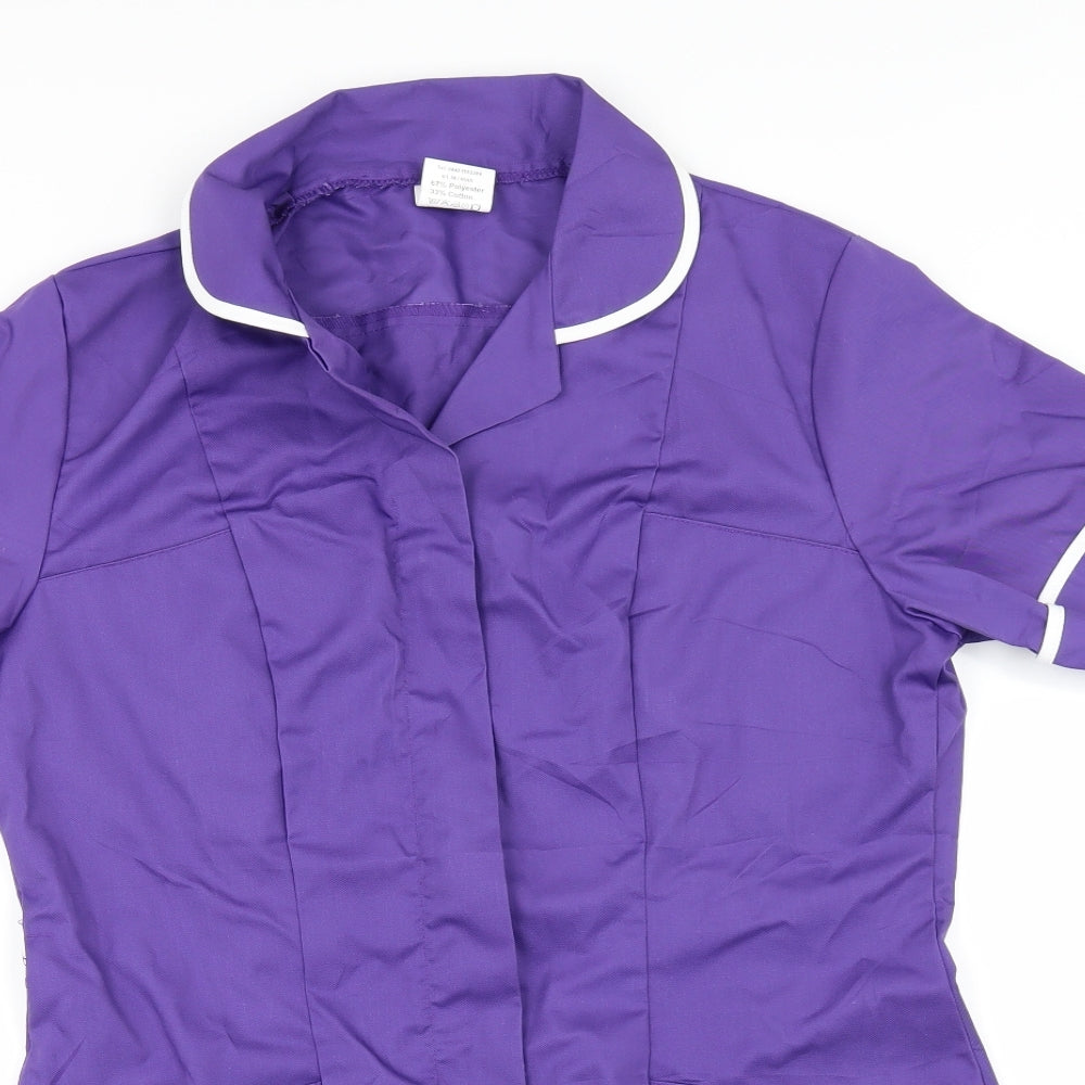 Alexander Del Rossa Womens Purple   Tunic Blouse Size L  - Workwear