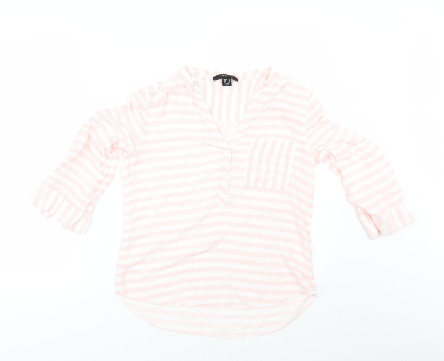 Primark Womens Pink Striped  Tunic Blouse Size 12
