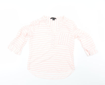 Primark Womens Pink Striped  Tunic Blouse Size 12