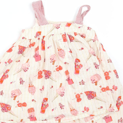 Monsoon Girls Beige Geometric  A-Line  Size 9-12 Months