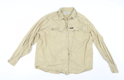 Rough Justice Mens Beige    Button-Up Size M