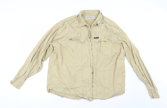 Rough Justice Mens Beige    Button-Up Size M