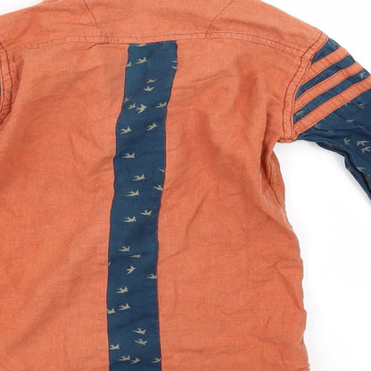 KIDRESS Boys Orange Geometric  Basic Button-Up Size 8 Years