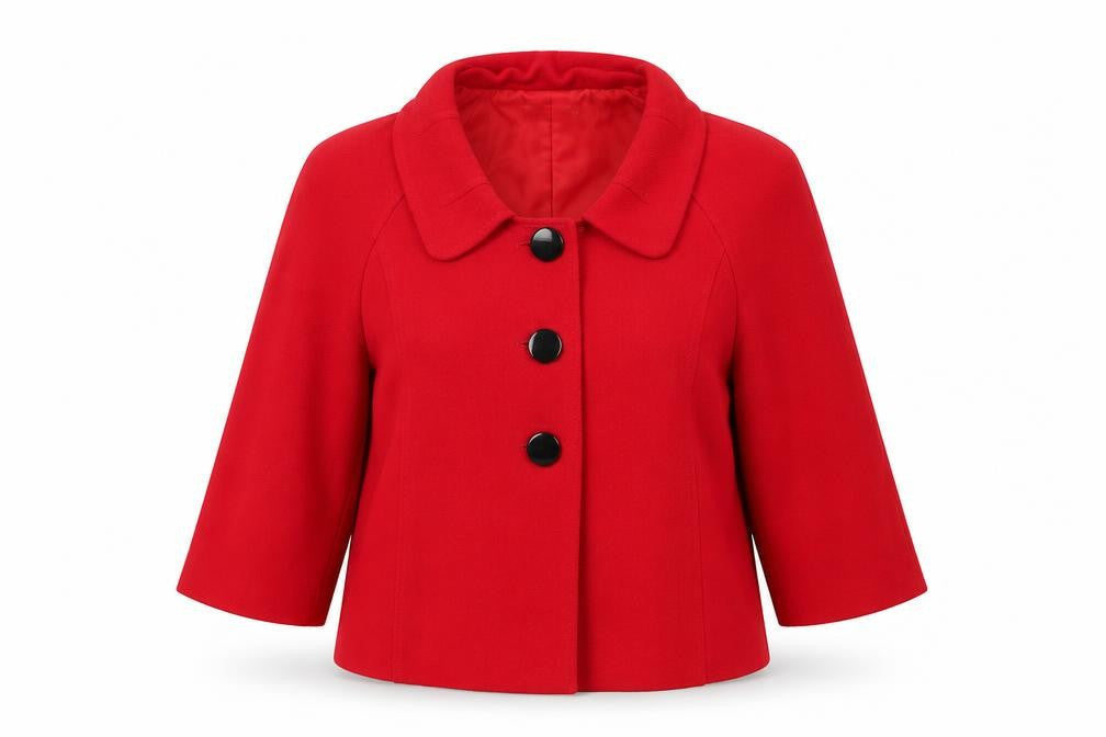 Womens UK Size 16 Gold Red Pea Coat