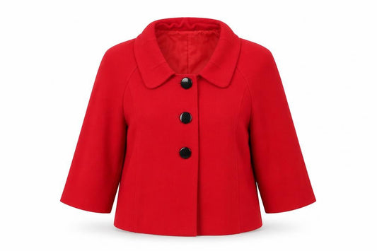 Womens UK Size 16 Gold Red Pea Coat