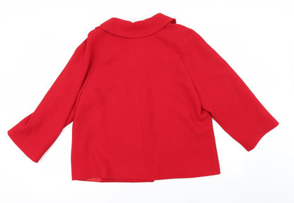 Womens UK Size 16 Gold Red Pea Coat