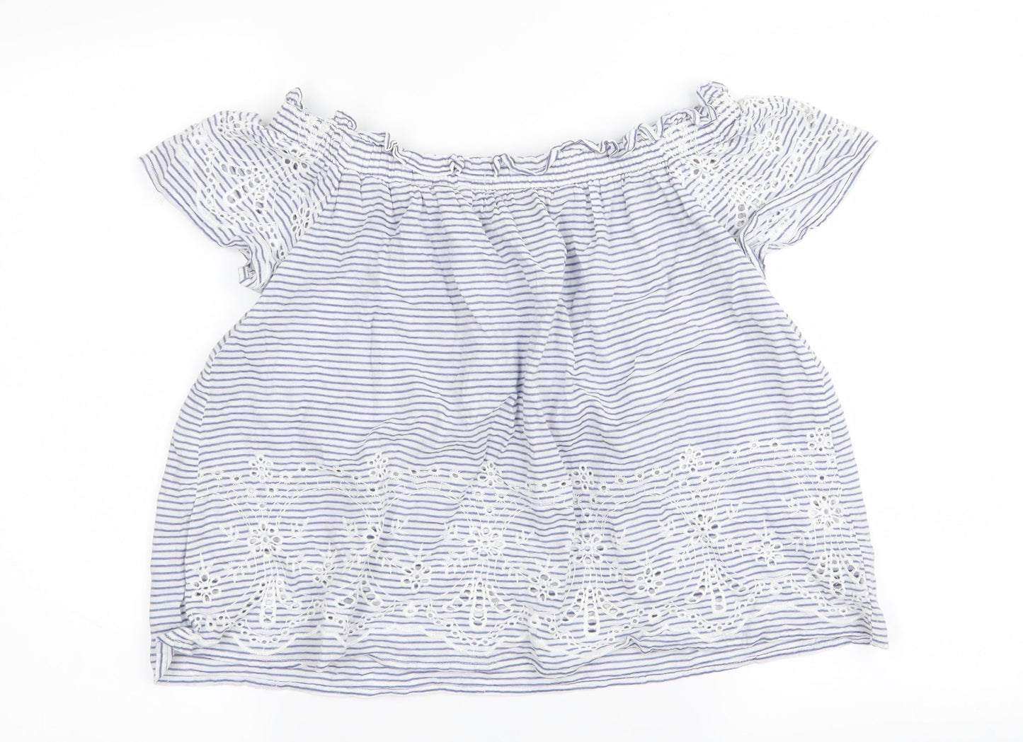 Primark Womens Blue Striped  Basic Blouse Size 4