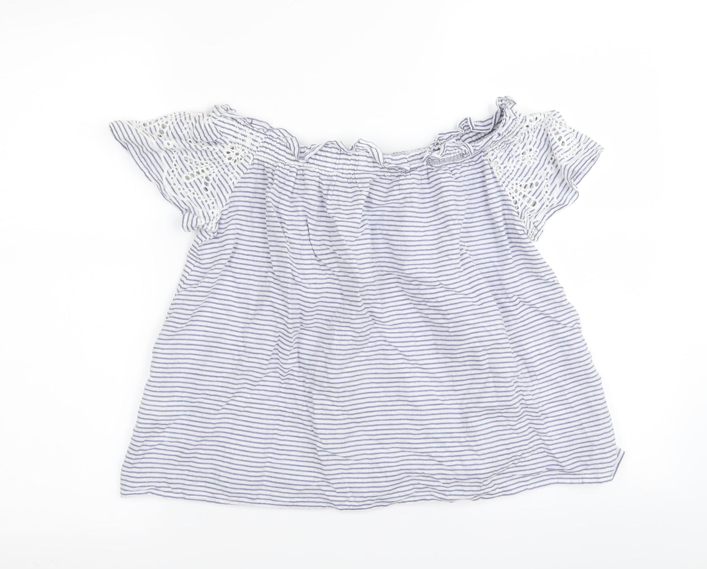 Primark Womens Blue Striped  Basic Blouse Size 4