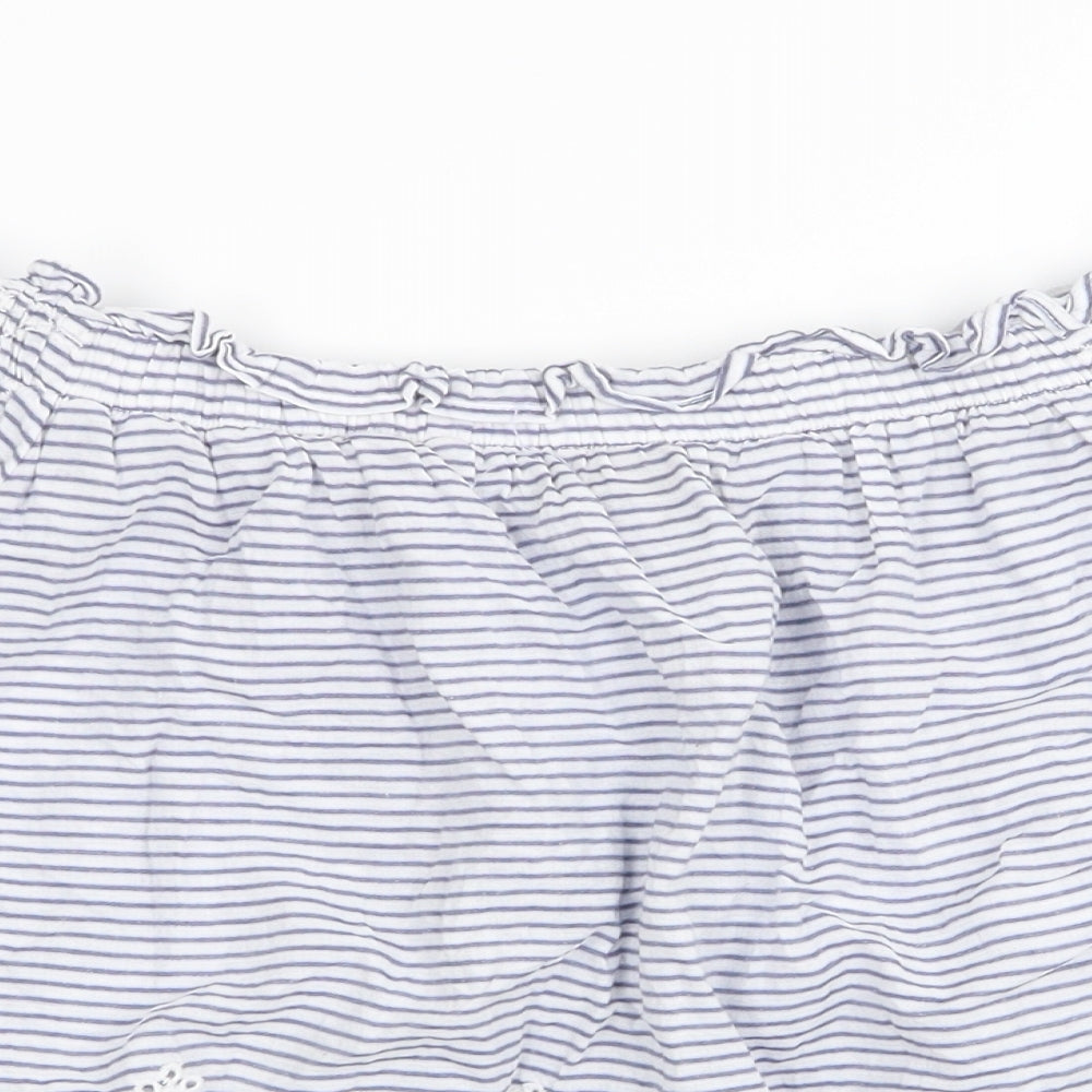 Primark Womens Blue Striped  Basic Blouse Size 4