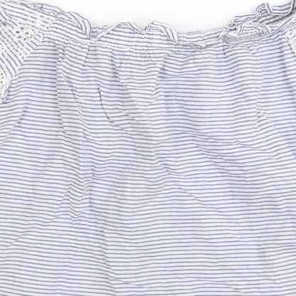 Primark Womens Blue Striped  Basic Blouse Size 4