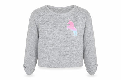 Front view of Very girls’ grey basic t-shirt, size 6, years