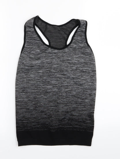 Preworn Womens Black Striped  Basic Tank One Size