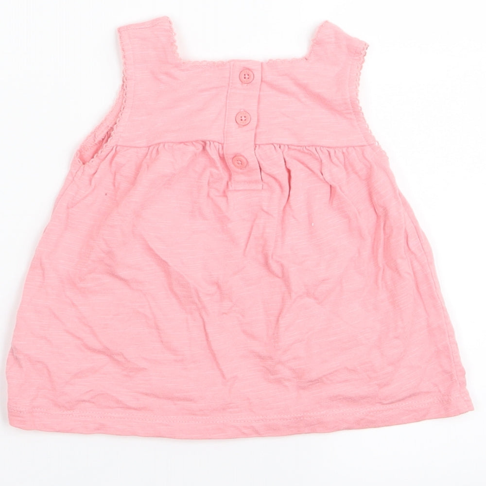 F&F Girls Pink Geometric  Fit & Flare  Size 3-6 Months