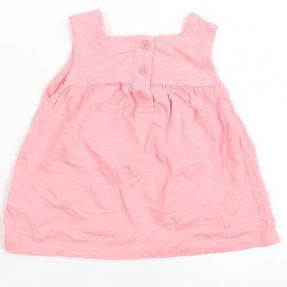 F&F Girls Pink Geometric  Fit & Flare  Size 3-6 Months