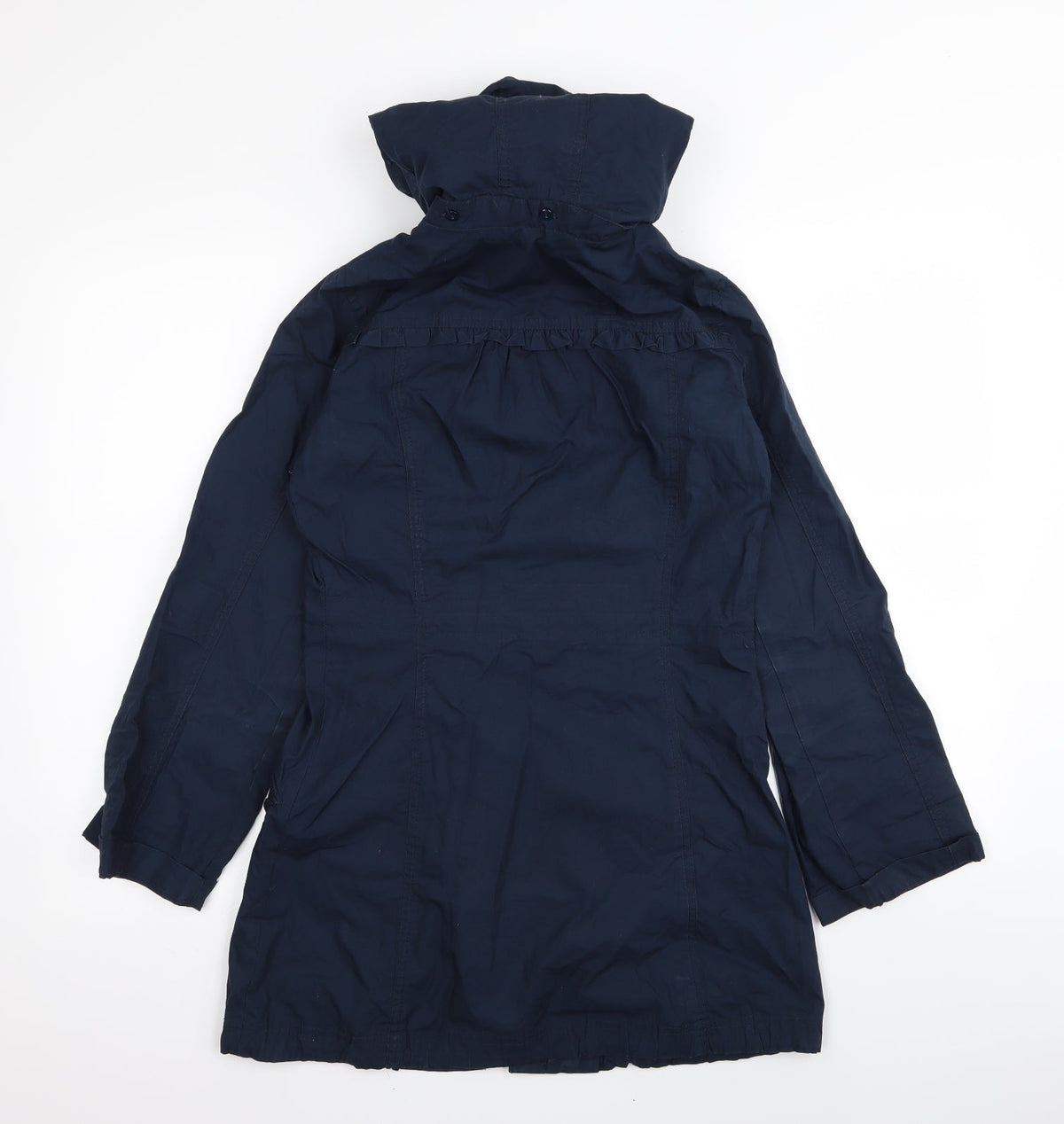 Back view of denim and co women’s blue jacket coat, size UK 8