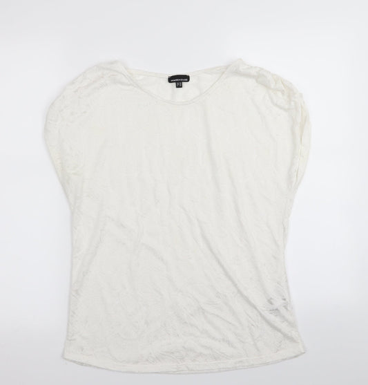Womens UK Size 10 Warehouse White Basic T-Shirt